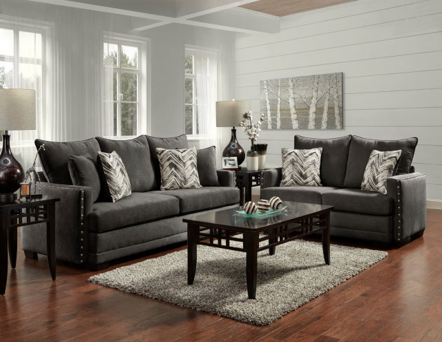 Nailhead trim deals sofa and loveseat