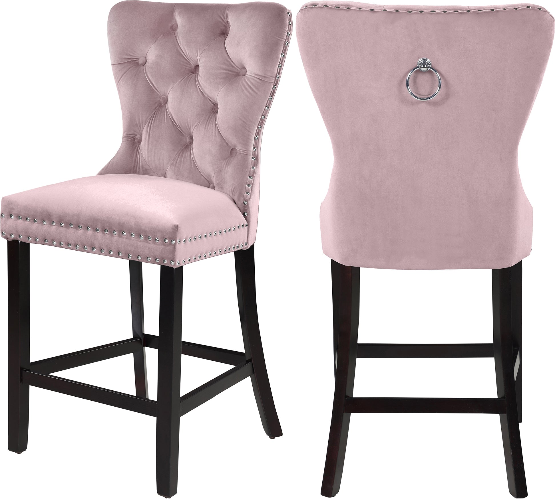 Pink velvet bar online stools