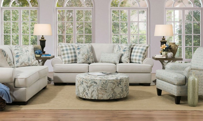 Feather Cream Sofa & Loveseat