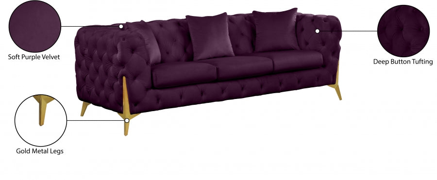 Kingdom Purple Velvet Sofa