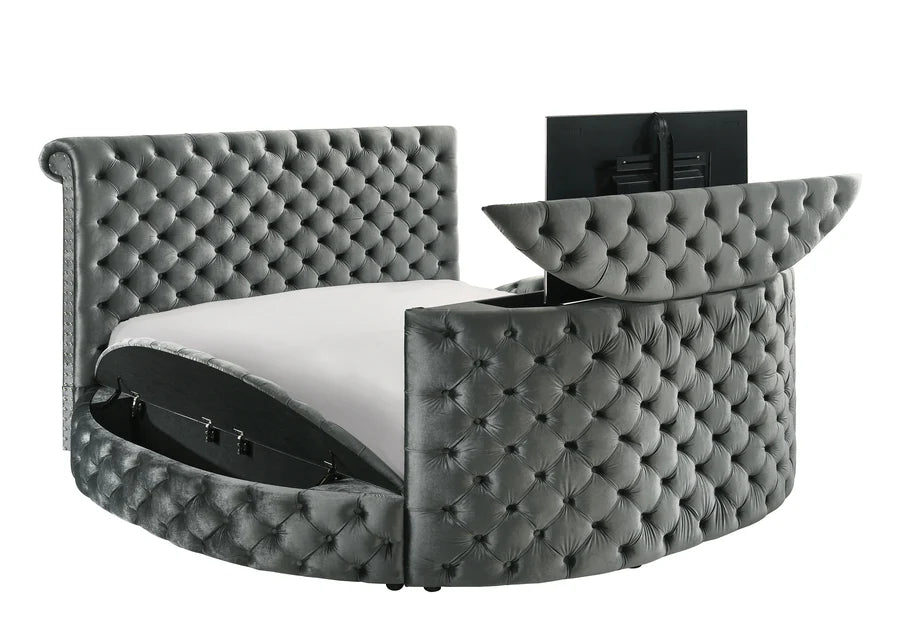 Voltare  Upholstered Fireplace Bed with TV Lift