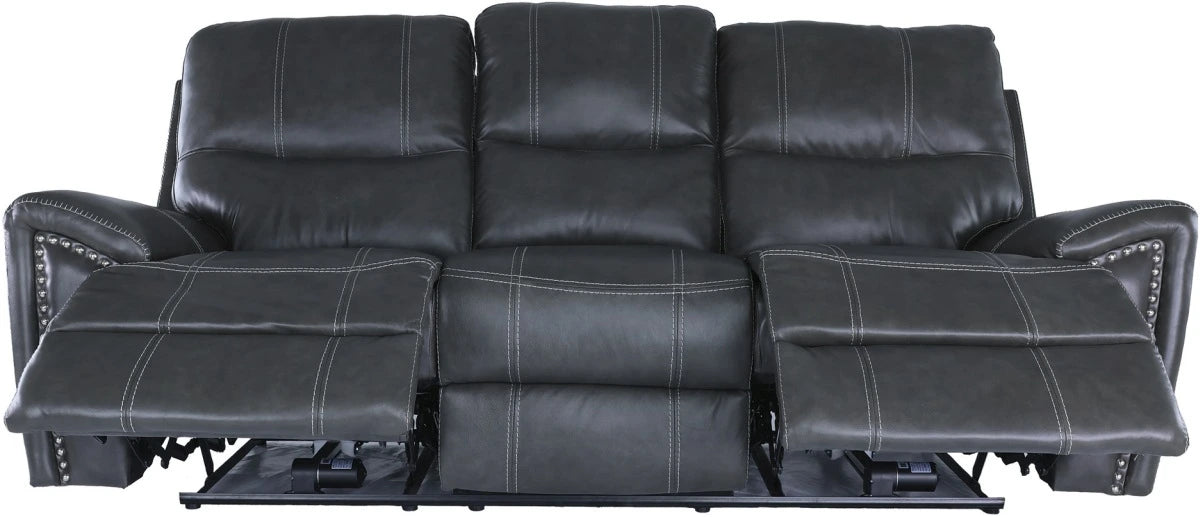 1552  Charcoal Leather Power seat/ Power Headrest Living Room Set