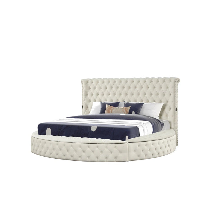 Hazel Velvet Bed w/ USB & Speakers