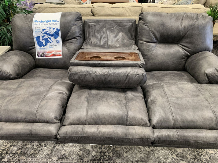 4384 Triple Reclining Sofa w/ DDT & Console Love in Slate