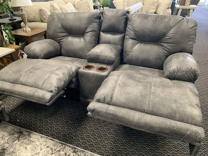 4384 Triple Reclining Sofa w/ DDT & Console Love in Slate