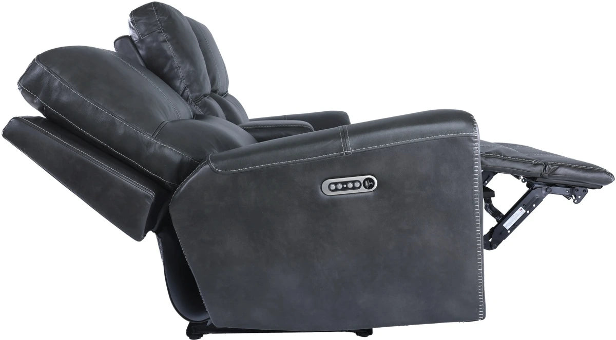 1552  Charcoal Leather Power seat/ Power Headrest Living Room Set