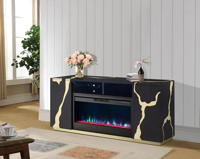 Marble Style Bluetooth Fireplace