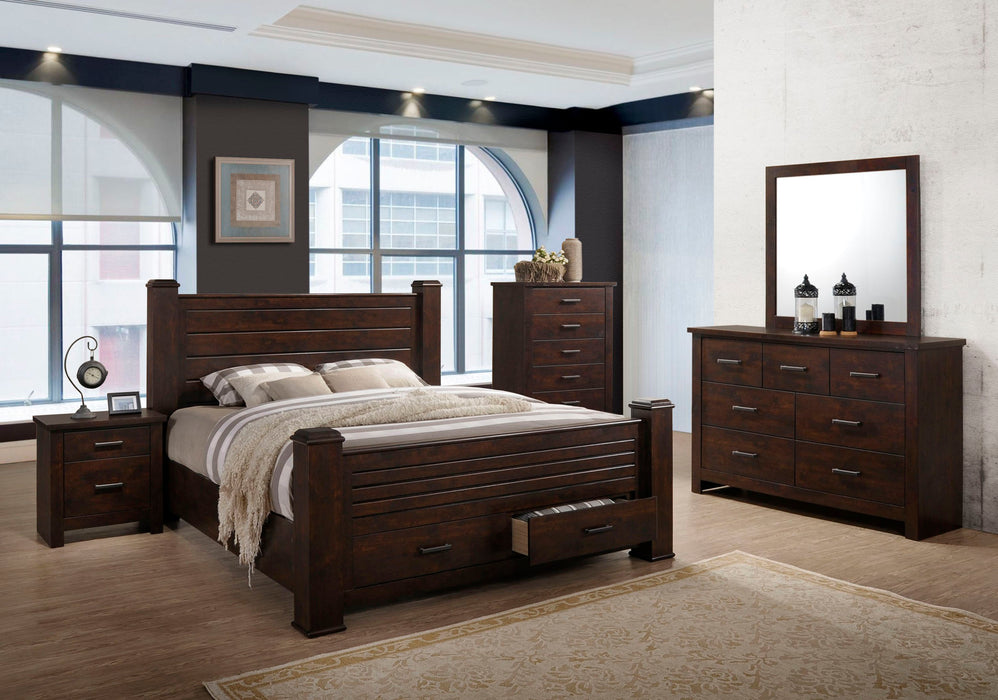 6413 Elijah Dark Brown 5pc Bedroom