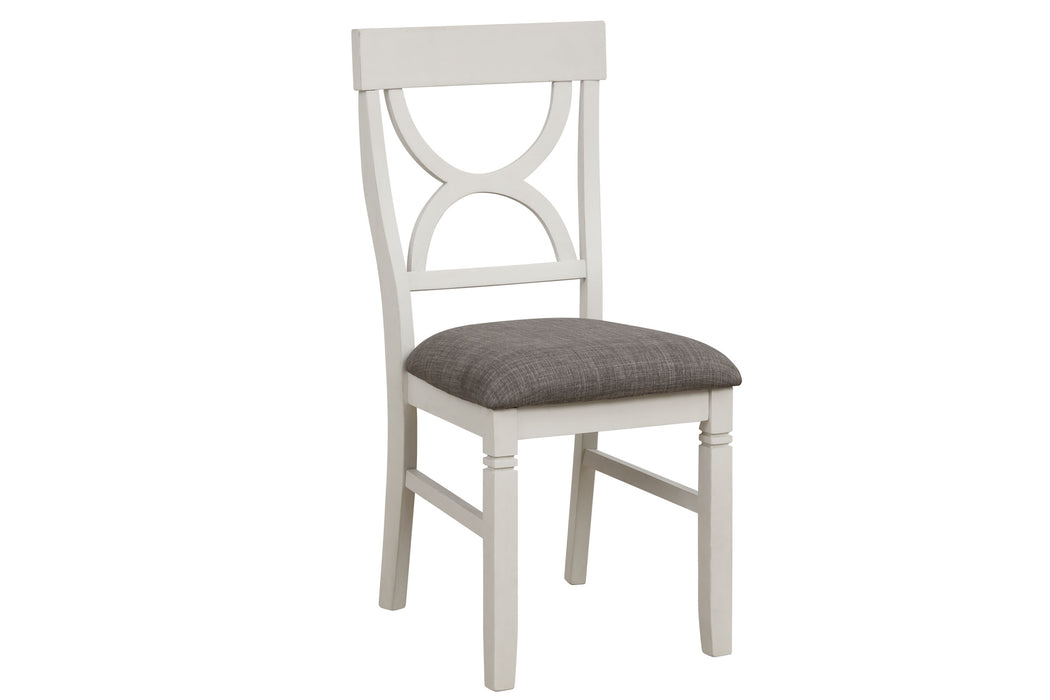 8615 White/Grey Dinette Set With 6 Side Chairs