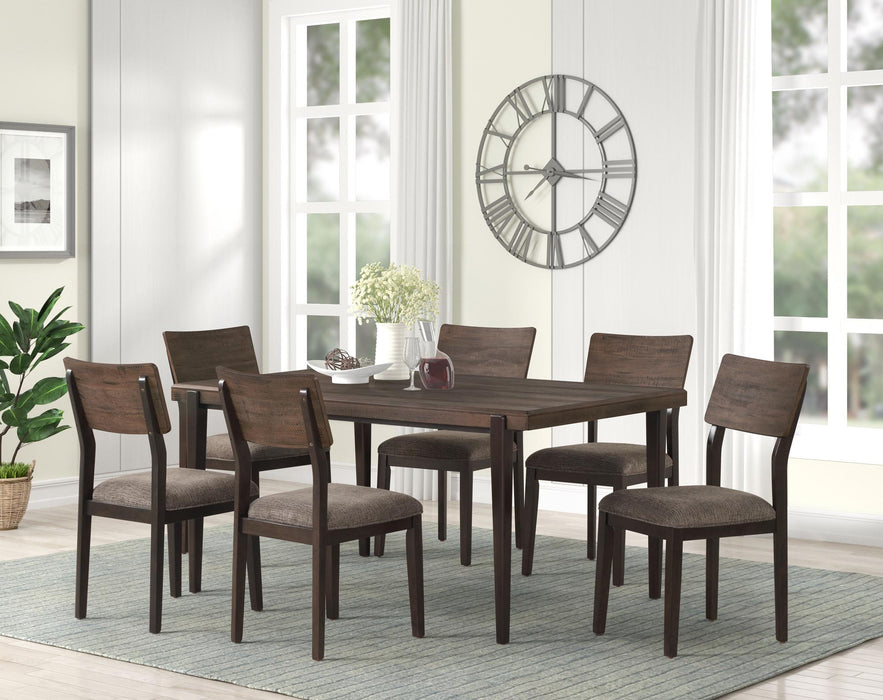 8661 Black/Brown Round Dining Set W/ 4 Chairs