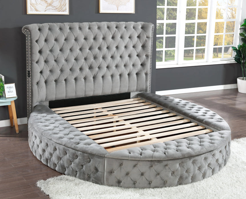 Hazel Velvet Bed w/ USB & Speakers