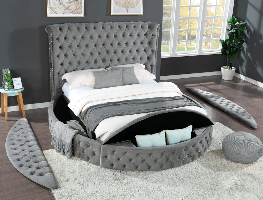 Hazel Velvet Bed w/ USB & Speakers