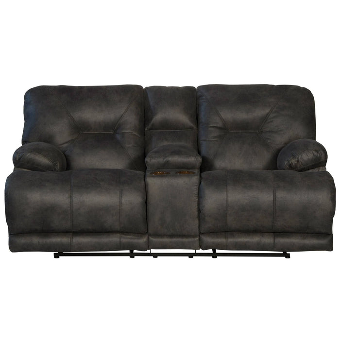 4384 Triple Reclining Sofa w/ DDT & Console Love in Slate