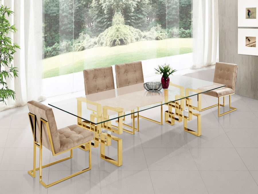 Chrome/Gold Plated Dining Table