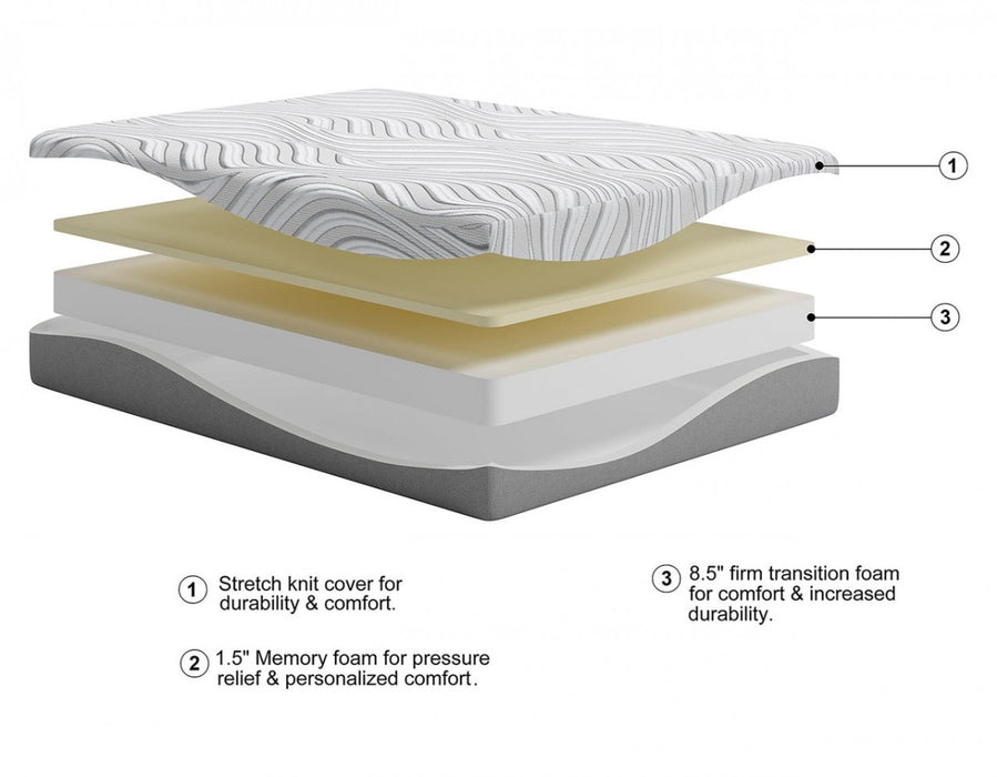 M59241 10" Memory Foam Mattress & Foundation Set