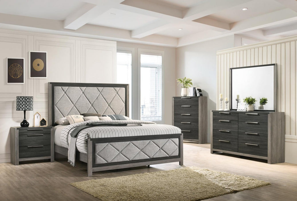 1071 2-Tone Felix Lt/Gr/Dr/Gr Bedroom Set