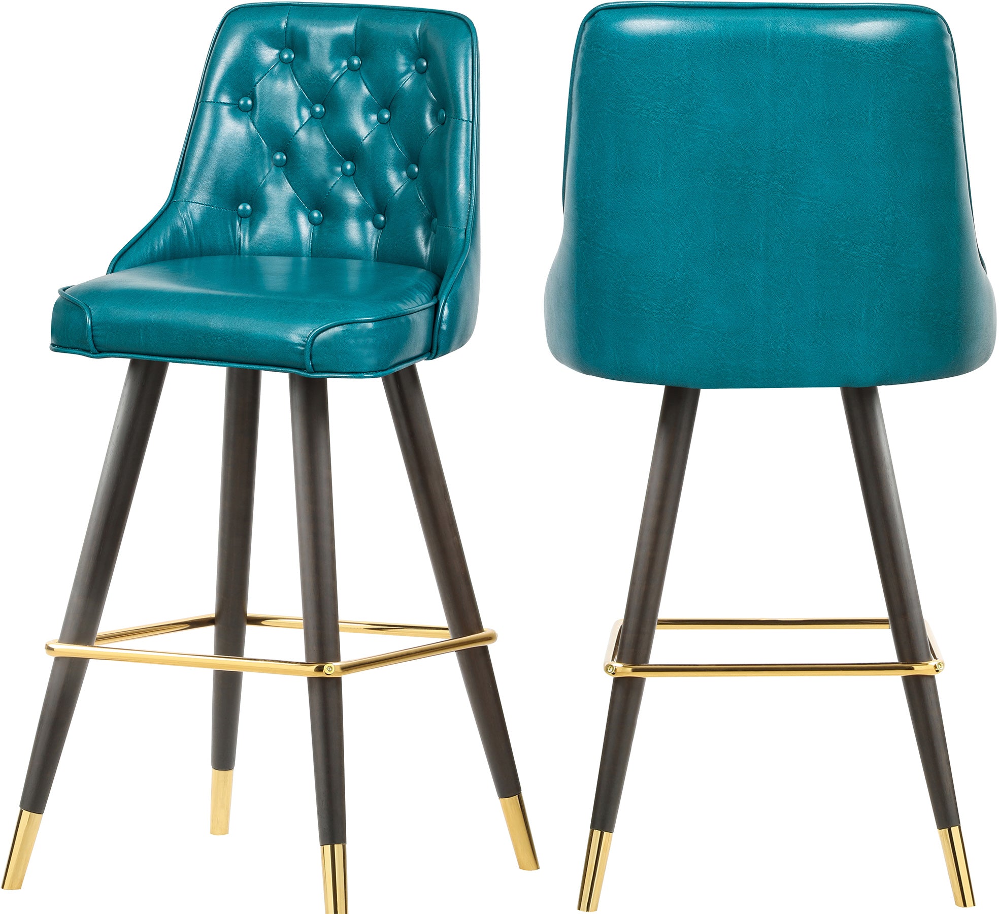 Portnoy Teal Faux Leather Counter Bar Stool